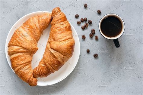 Croissants with coffee containing coffee, croissant, and morning | Food ...