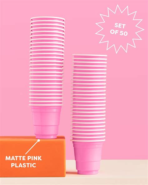 Pink Shot Glasses Party Decorations 50 Matte Pink Plastic - Etsy