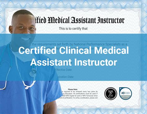 Certified Clinical Medical Assistant Instructor (CCMAI) Certification — National Performance ...