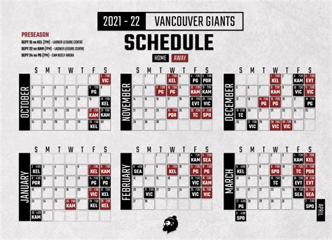 Vancouver Giants Announce 2021-2022 Regular Season Schedule