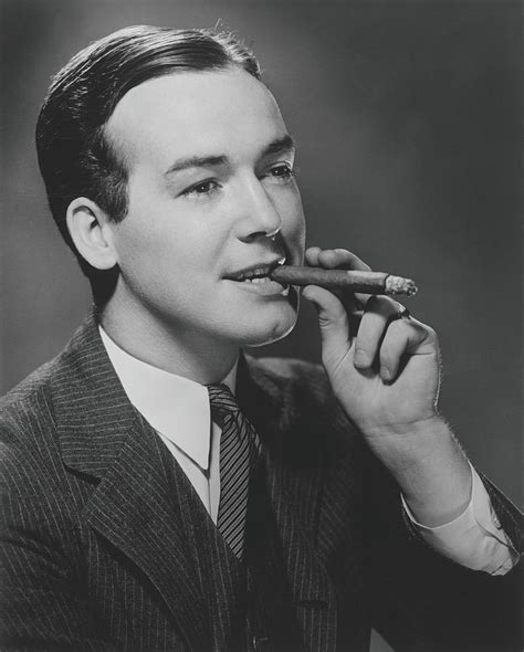 Man Smoking Cigar In Studio, B&w Photograph by George Marks