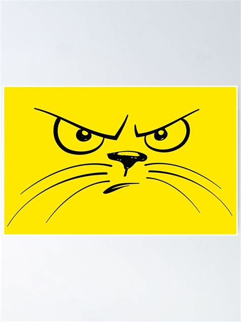 "Angry Cat Face Cartoon" Poster for Sale by benimoney | Redbubble