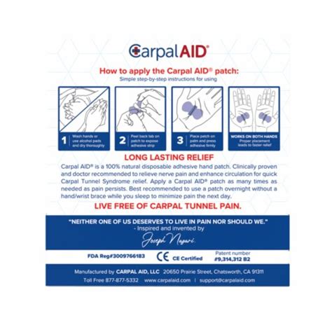 Carpal AID Plastic Adhesive Hand-Based Carpal Tunnel Support for Either Hand SM12PK, 12 Ct ...