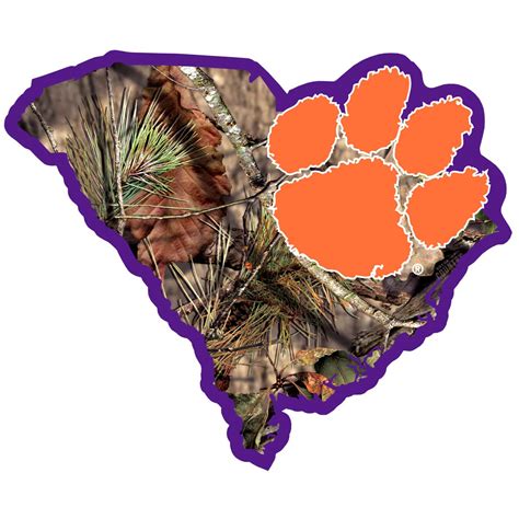 Clemson Tigers State Decal w/Mossy Oak Camo | Fanhood Gear