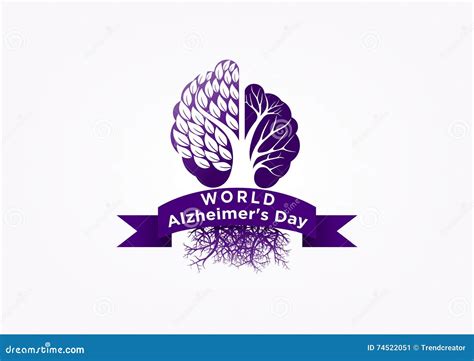 Alzheimer Logo, Tree Brain Concept Design Cartoon Vector | CartoonDealer.com #74481631