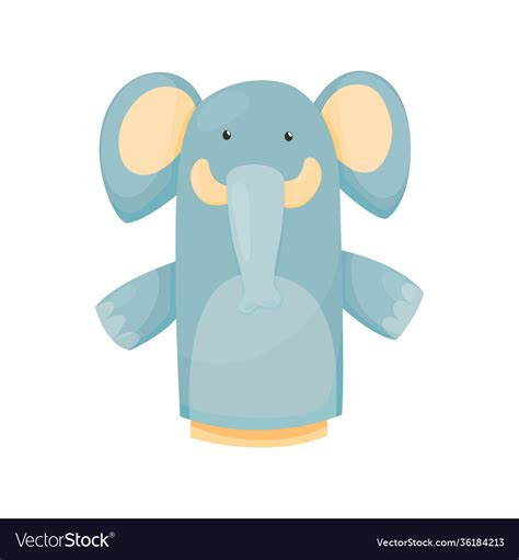 Hand or finger puppets play doll elephant cartoon Vector Image