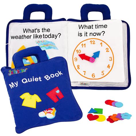 Jollybaby My Quiet Book - 10 Theme Felt Soft Cloth Book Touch and Feel, 3D Books Fabric Activity ...