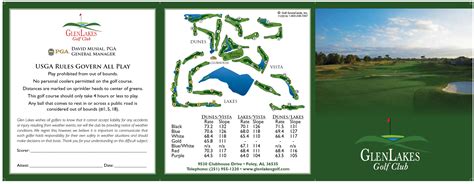 Scorecard - Glenlakes Golf Club