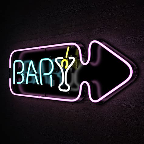 3d neon lights bar sign model