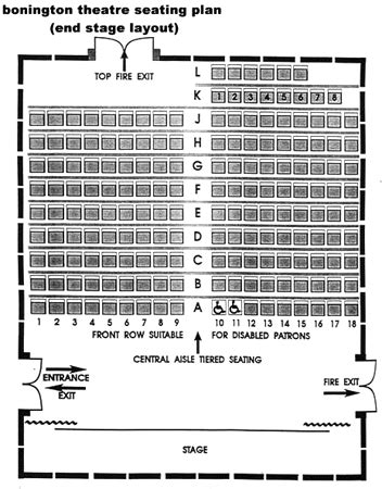 Bonington Theatre Seating Plan | book tickets, whats on and theatre information for the ...