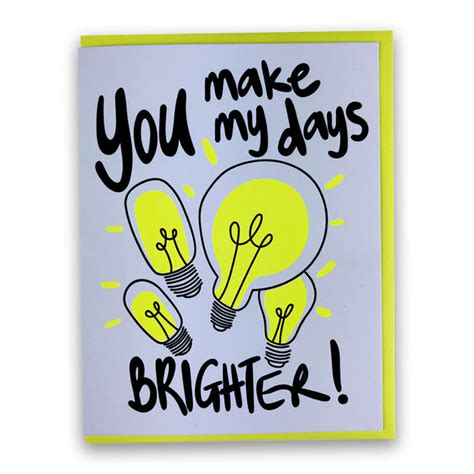 You make my days brighter | Greeting Card – Add Pink and Stir Stationery