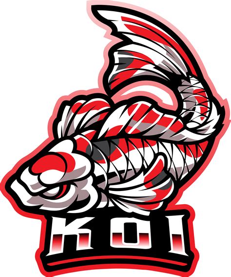 Koi fish esport mascot logo design By Visink | TheHungryJPEG