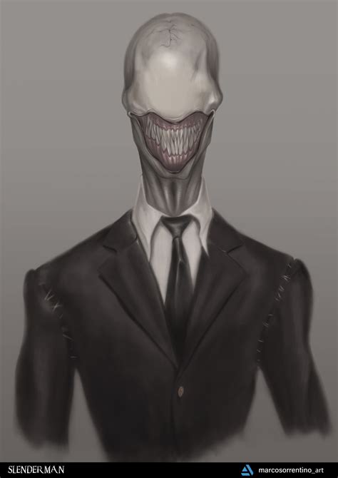 ArtStation - Slenderman Redesign - faces variants: The Grin