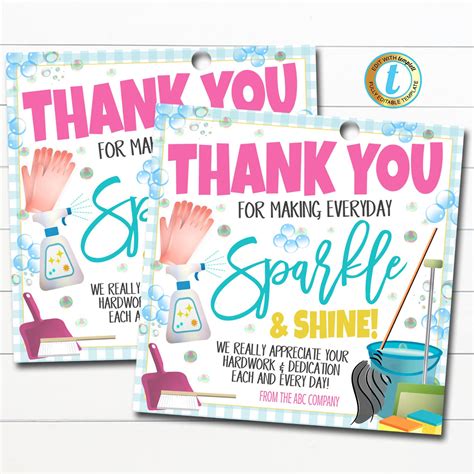 Housekeeping Appreciation Week Thank You Gift Tag — TidyLady Printables