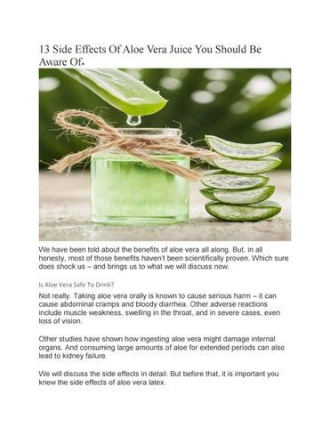 13 side effects of aloe vera juice you should be aware of by style novi - Issuu