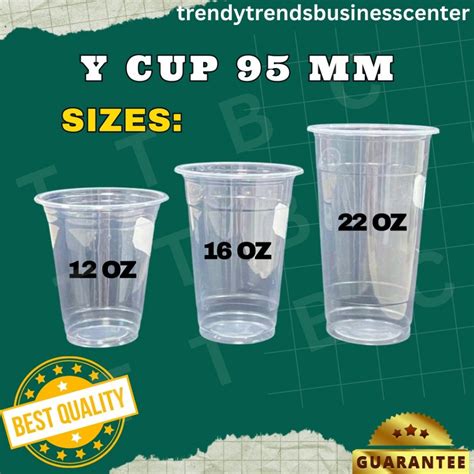 [50 PCS] Y CUP 12 oz/ 16 oz/ 22 oz/ 95MM PLASTIC PP FLAT CUP MILKTEA ...