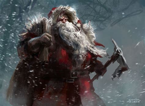 Santa On The Job by Conor Burke | Holiday illustrations, Christmas horror, Character art