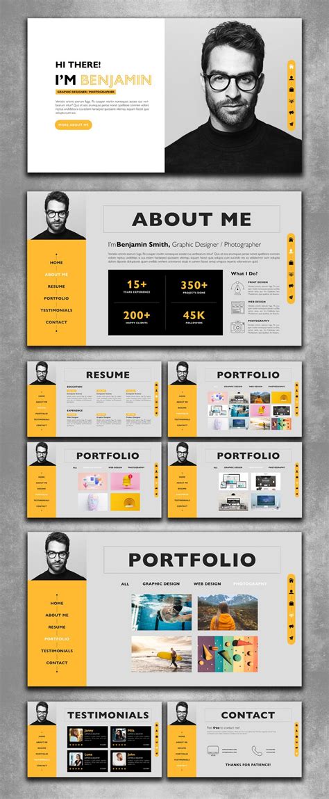 Interactive PDF Resume Template for Adobe InDesign | Website portfólio, Portfólio criativo ...