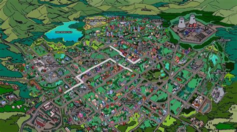 Maps of Springfield, home of the Simpsons. | Simpsons springfield map ...