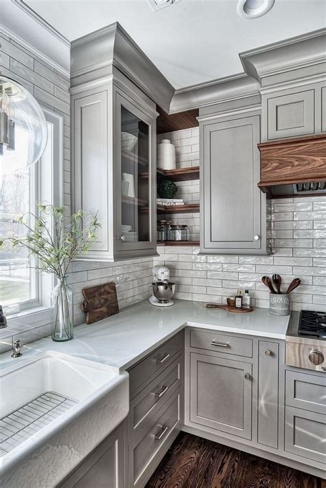 Gray Kitchen Cabinets With White Backsplash – Things In The Kitchen