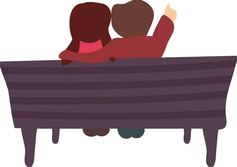 Cute couple sitting on a bench. 25070591 Vector Art at Vecteezy