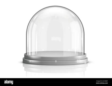 Glass dome and gray plastic tray realistic vector. Glass round dome with plate, food storage ...