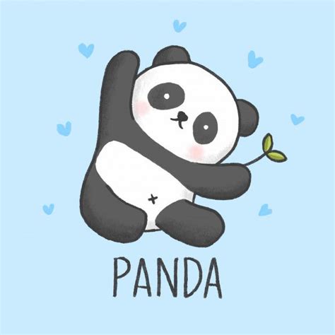 Premium Vector | Cute panda cartoon hand drawn style | Cute panda ...