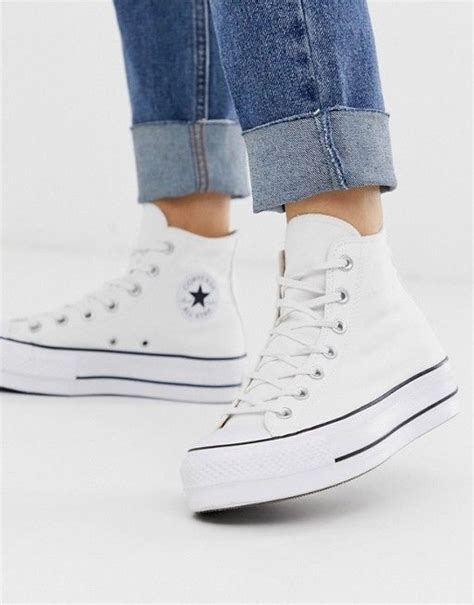 Shoes pictures | Platform white sneakers, White high top converse, High top sneakers