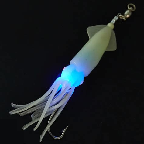 Fishing Bass Lure 55g Luminous Octopus Squid Jig Fish Lead Head Hook ...