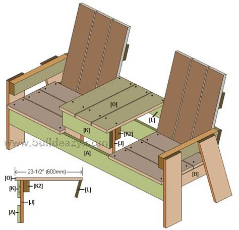 🔨 How to build a two seater bench with built in table out of 1x6 lumber ...