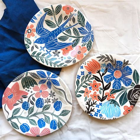 Ceramic Plate, Hand painted plate, Handmade Plate, Ceramic Art, Wedding Gift, Serving Plate ...