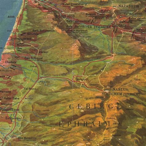 Old Bird's Eye View Map of Israel Palestine 1931 Very | Etsy