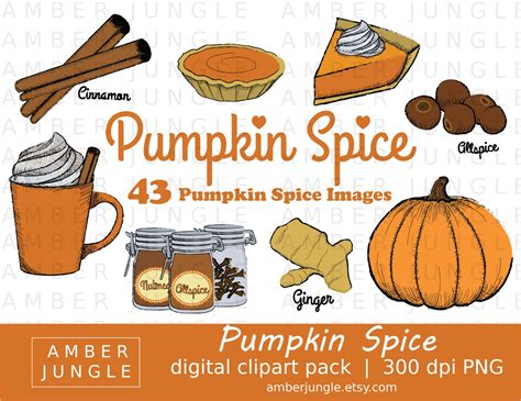 Pumpkin Spice Clipart Instant Download Pumpkin Pie Spice