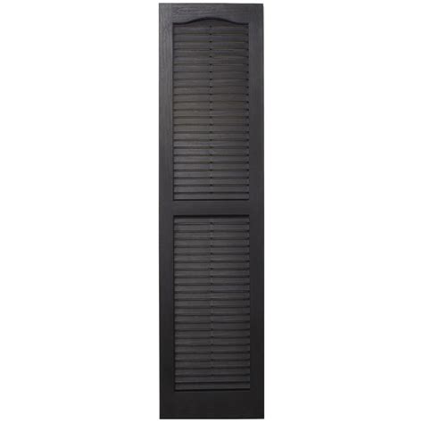 Shop Severe Weather 2-Pack Black Louvered Vinyl Exterior Shutters ...