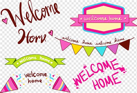 Welcome Home Banner Type Set, png | PNGWing