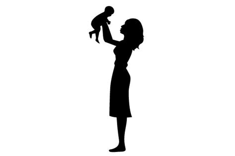 Silhouette of Mum Raising a Child in the Air SVG Cut file by Creative ...