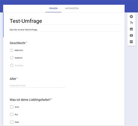 Nach österreichischem recht: Google forms umfrage