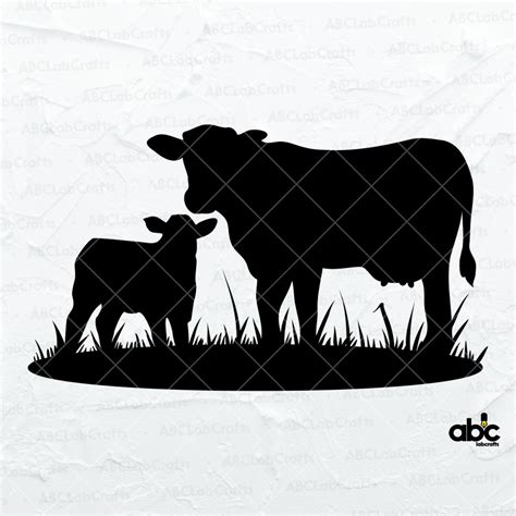 Cow Calf Silhouette