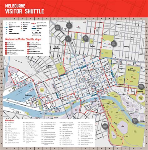 Melbourne attractions map - Melbourne city attractions map (Australia)