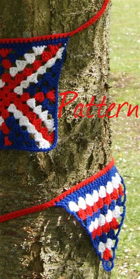 Bunting Crochet Pattern, Red White and Blue, Union Jack, Instant ...