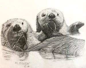 Otters Holding Hands Drawing at PaintingValley.com | Explore collection ...