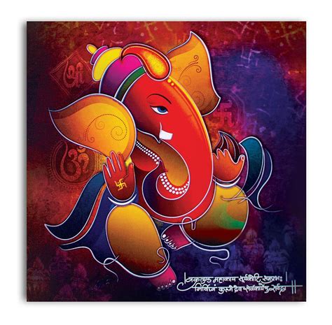 Tamatina Religious Art Canvas Paintings | Lord Ganesh | God Paintings | Contemporary | Modern ...