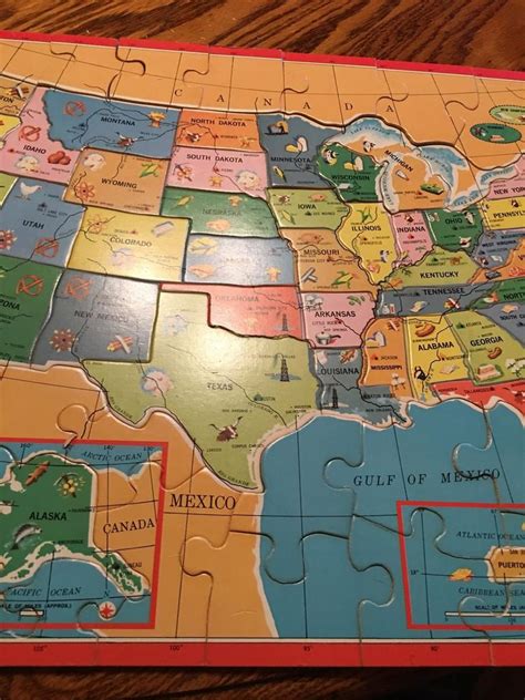 Vintage #4264 WOODEN PUZZLE MAP OF THE UNITED STATES | #1853498579