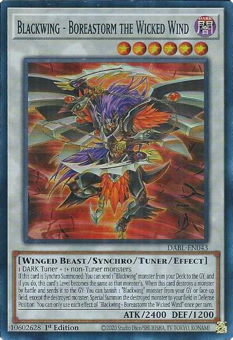 Blackwing - Boreastorm the Wicked Wind - Darkwing Blast - YuGiOh