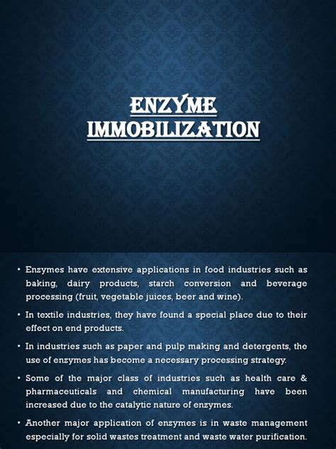 Enzyme Immobilization - 5th SEM | PDF | Enzyme | Adsorption