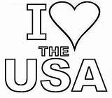 American Coloring Pages Picture  I LOVE USA sketch template