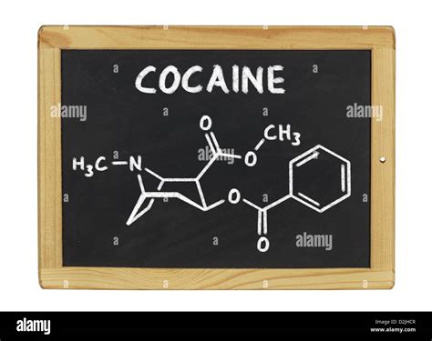 chemical formula of cocaine on a blackboard Stock Photo - Alamy