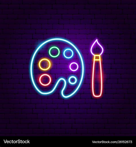 Painting neon label Royalty Free Vector Image - VectorStock