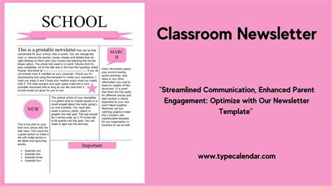 Elementary School Newsletter Templates