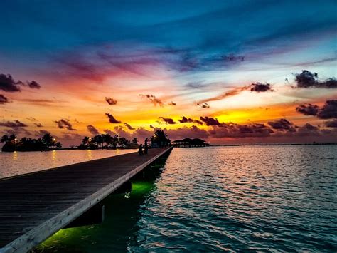 Online crop | HD wallpaper: Maldives, sunset | Wallpaper Flare